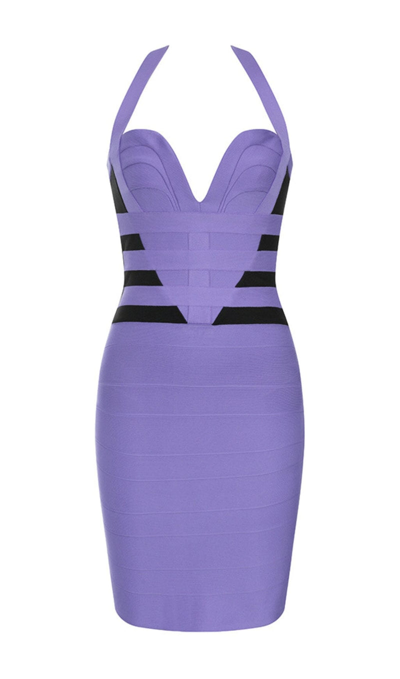 HALTER BANDAGE MINI DRESS IN LAVENDER