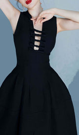 HOLLOW HIGH WAIST A-LINE DRESS