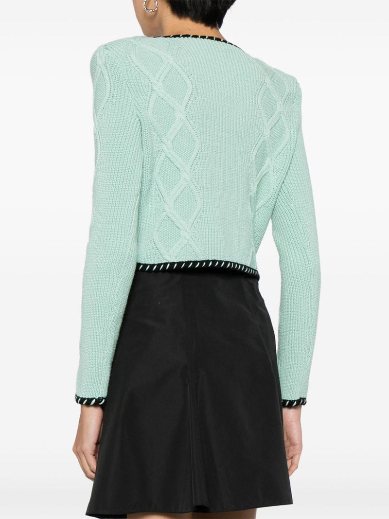 MINT CABLE KNIT CARDIGAN