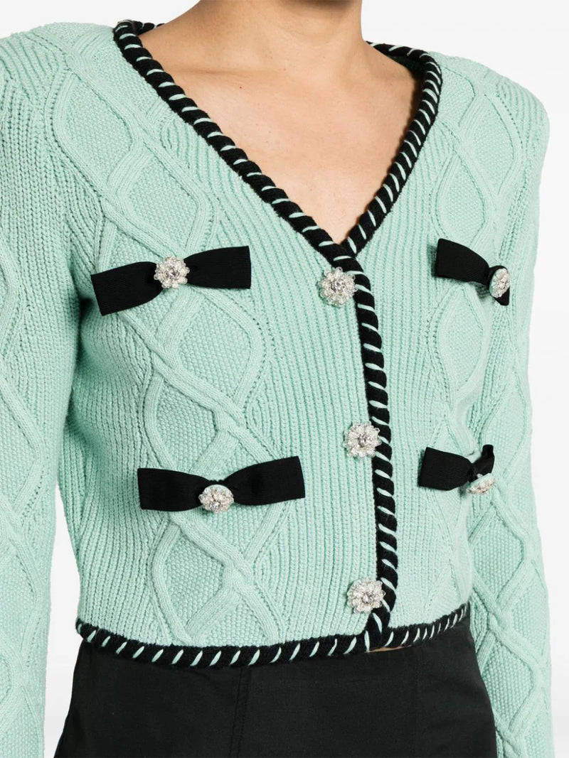 MINT CABLE KNIT CARDIGAN