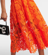 ROBE MIDI EN DENTELLE ORANGE 