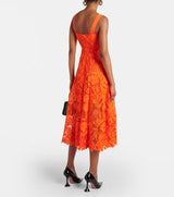 ROBE MIDI EN DENTELLE ORANGE 