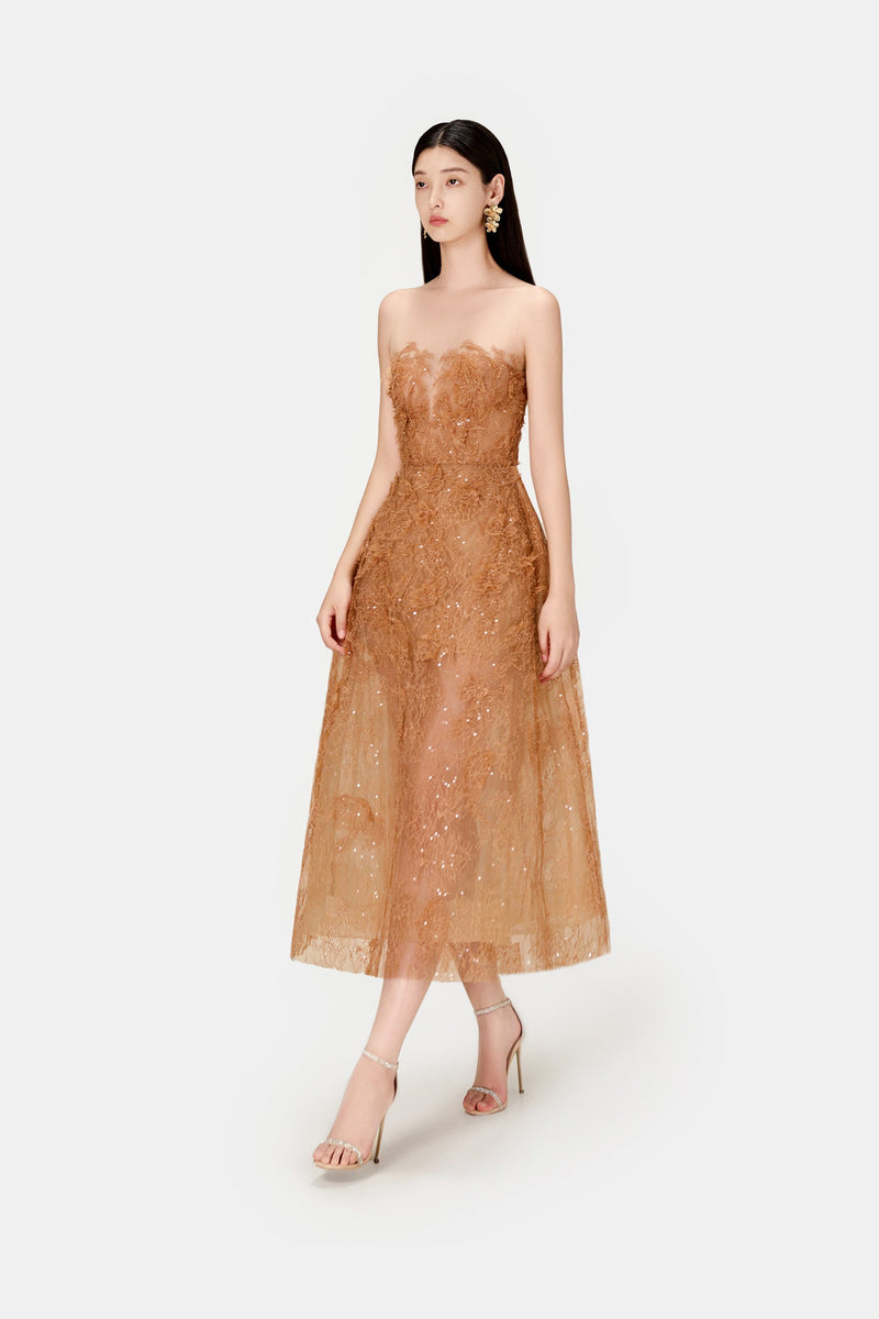 HONEY BEADED LACE DRESS