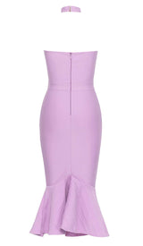 MERMAID CORSET MIDI DRESS IN PURPLE