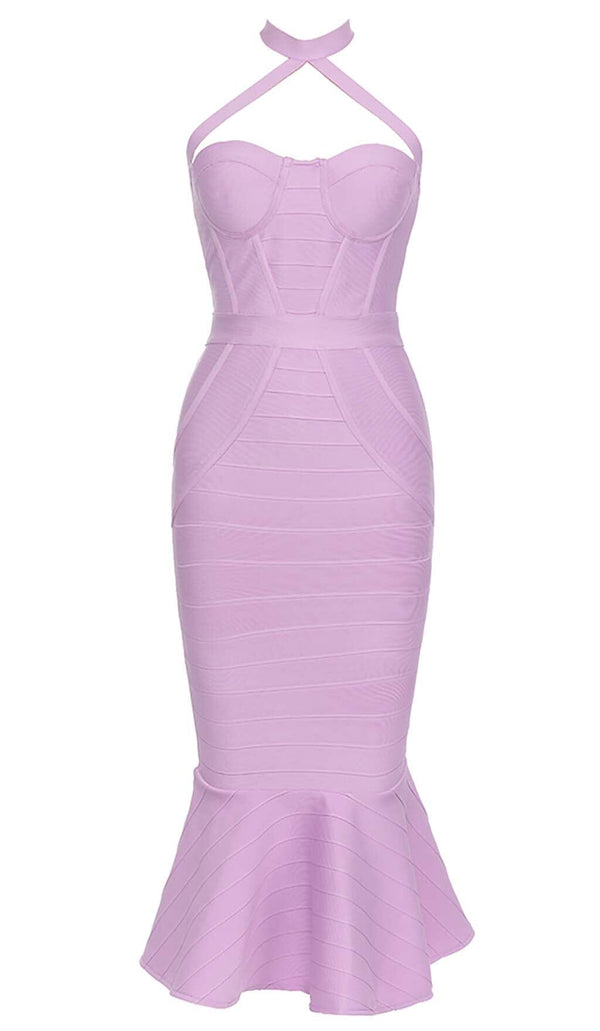 MERMAID CORSET MIDI DRESS IN PURPLE