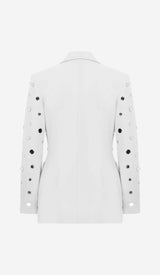 MIRROR SEQUIN DETAIL JACKET IN WHITE