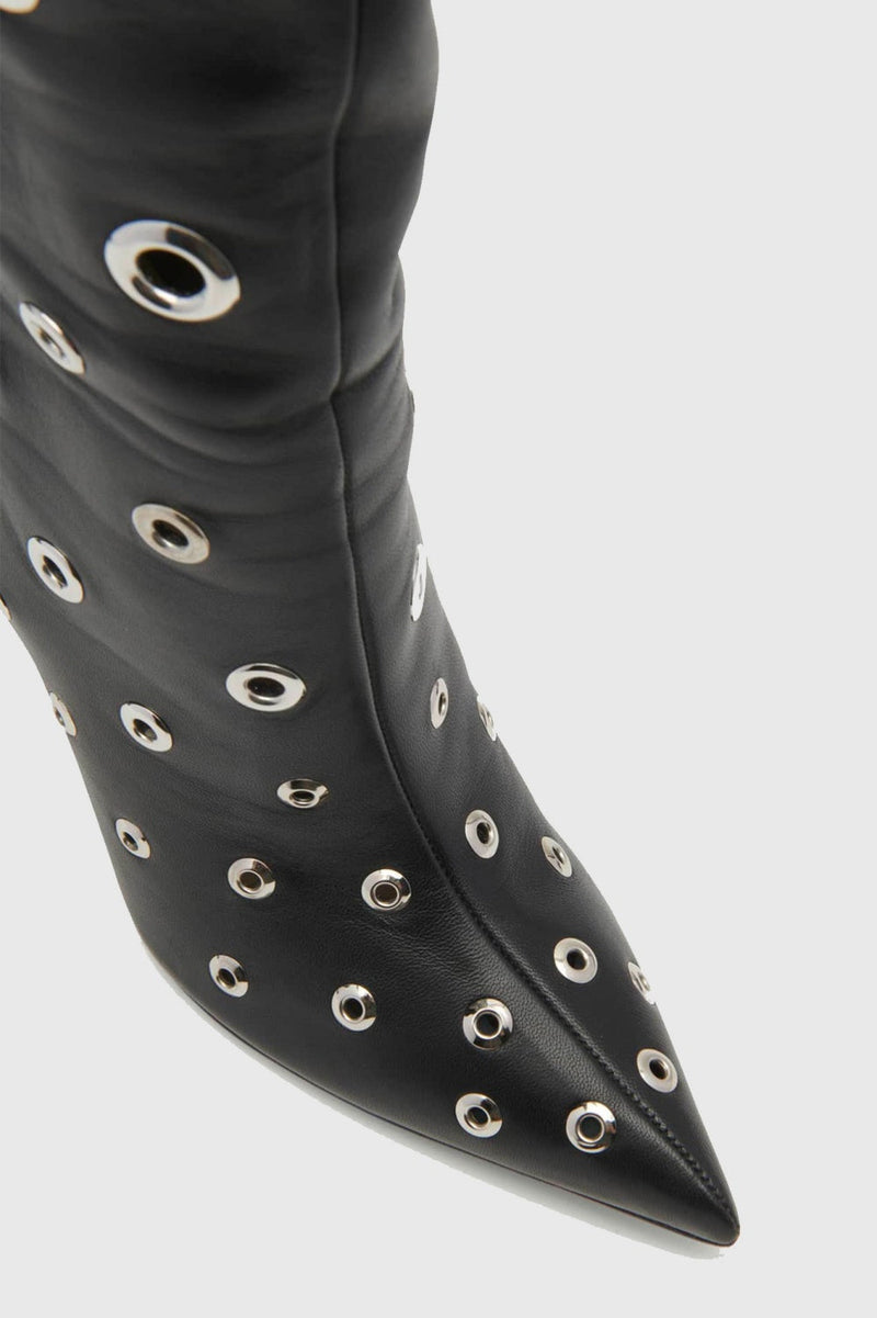 Clara Rivet Cutout Leather Knee-high Boots