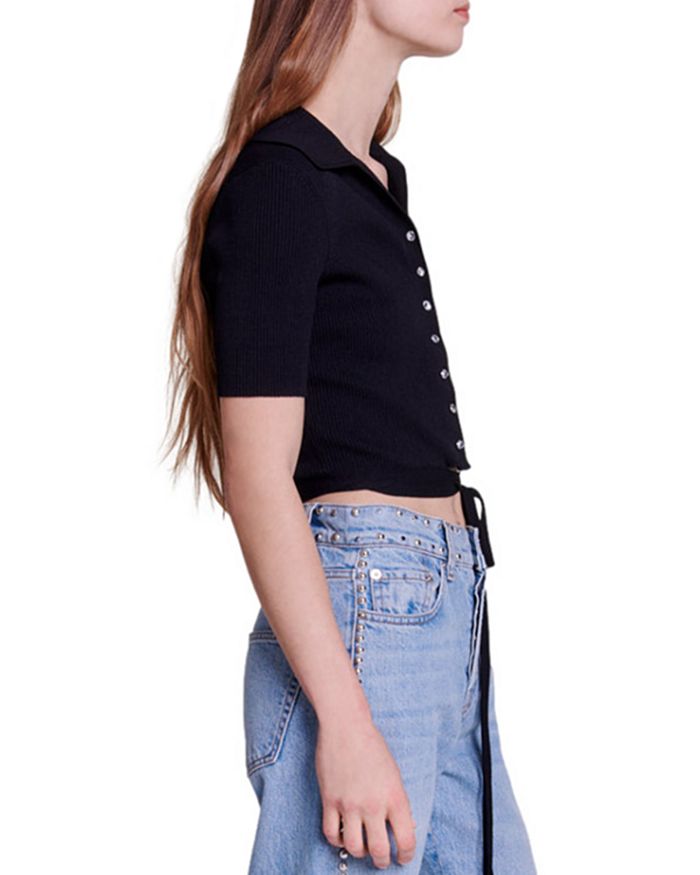 MOSEAL CROP TOP MIT STRASS-DRUCKKNÖPFEN 