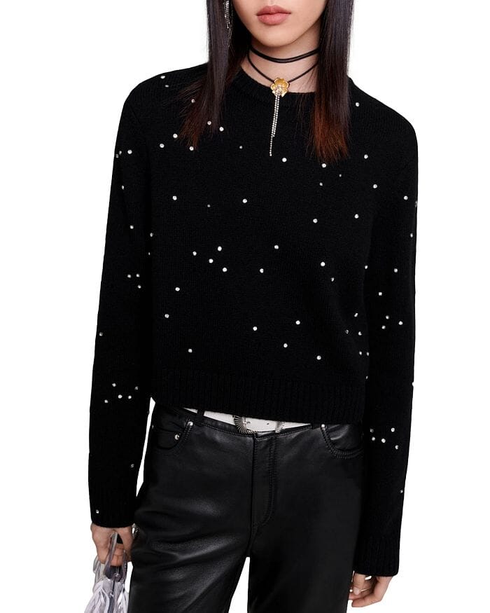 RHINESTONE EMBELLISHED SWEATER