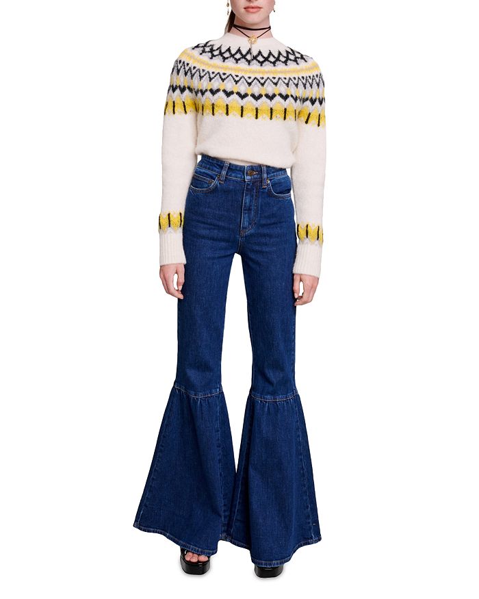 HIGH RISE FLARE LEG JEANS IN BLAU 