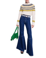 HIGH RISE FLARE LEG JEANS IN BLUE