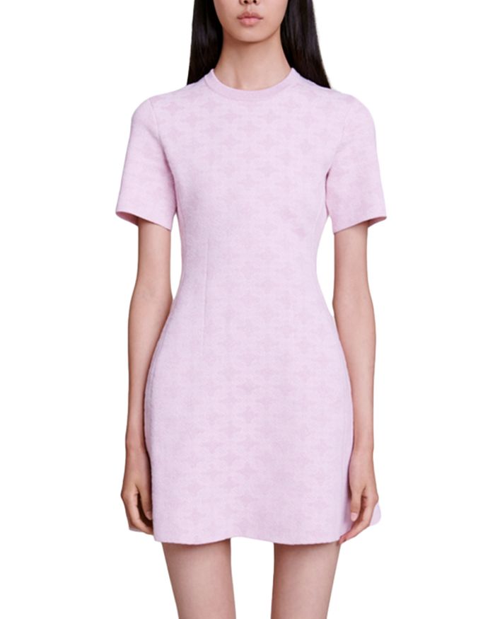 PALE PINK JACQUARD DRESS