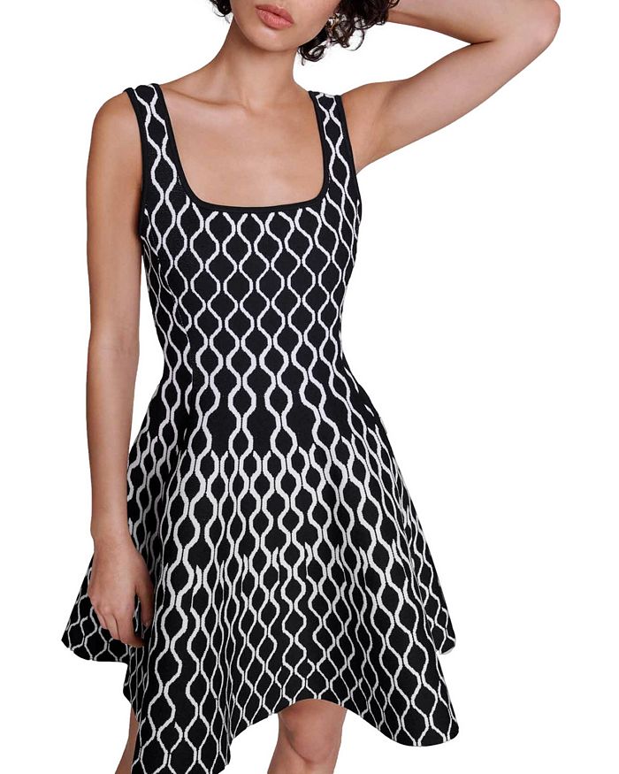 RUSSEL GRAPHIC KNIT SKATER DRESS