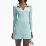 MINT STITCH KNIT SKATER MINI DRESS