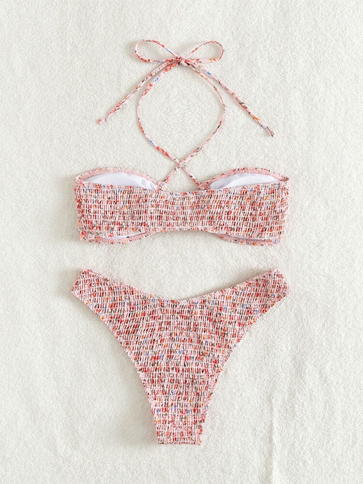 FLORAL HALTER BIKINI SUIT