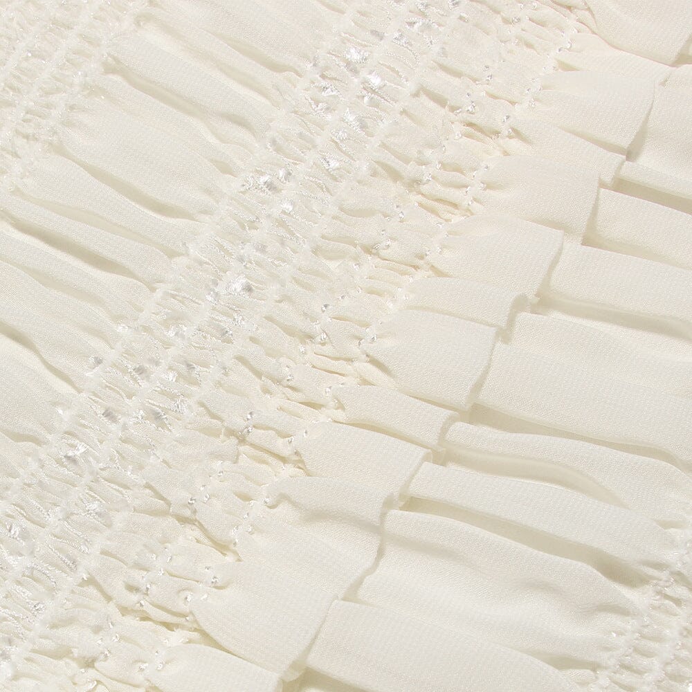 IVORY SEQUIN PLEAT MAXI DRESS