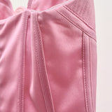 Acetate-blend satin mini dress in pink