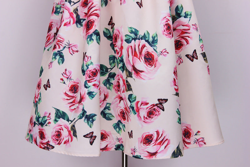 FLOWER PRINTED MIDI DRESS