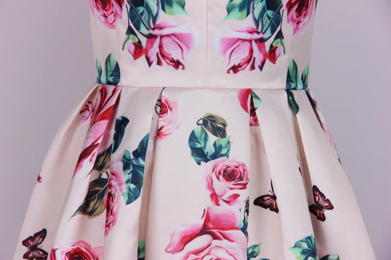 FLOWER PRINTED MIDI DRESS