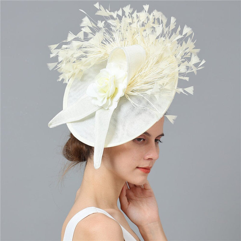 CREAM ELEGANT FEATHER FASCINATORS