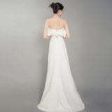 Gauze Satin gown in cream white