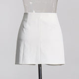 ANAXANDRA WHITE FLOWER MINI SKIRT