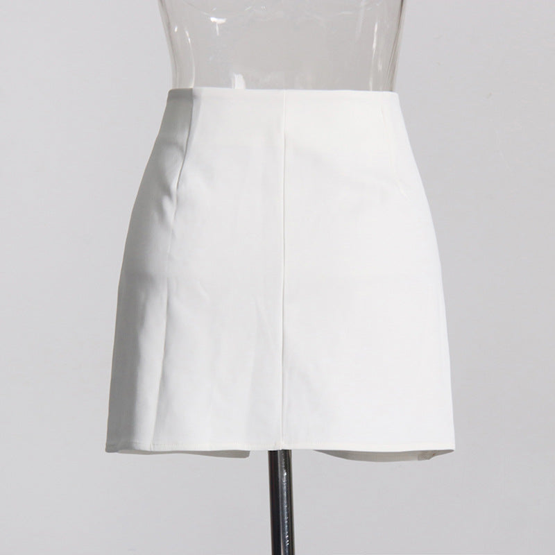 ANAXANDRA WHITE FLOWER MINI SKIRT