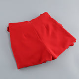 3D FLOWER  EMBELLISHED SKIRT IN RED