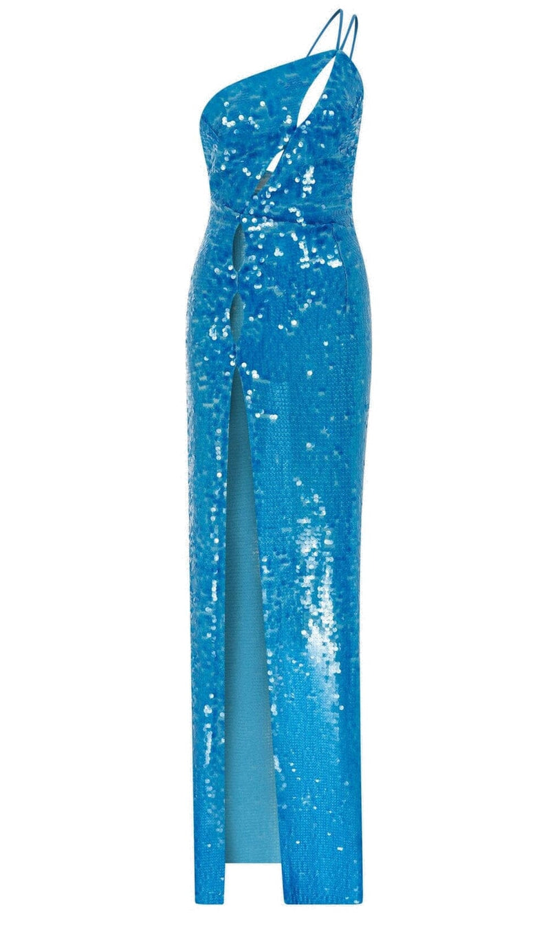 ONE SHOULDER SEQUIN MAXI DRESS