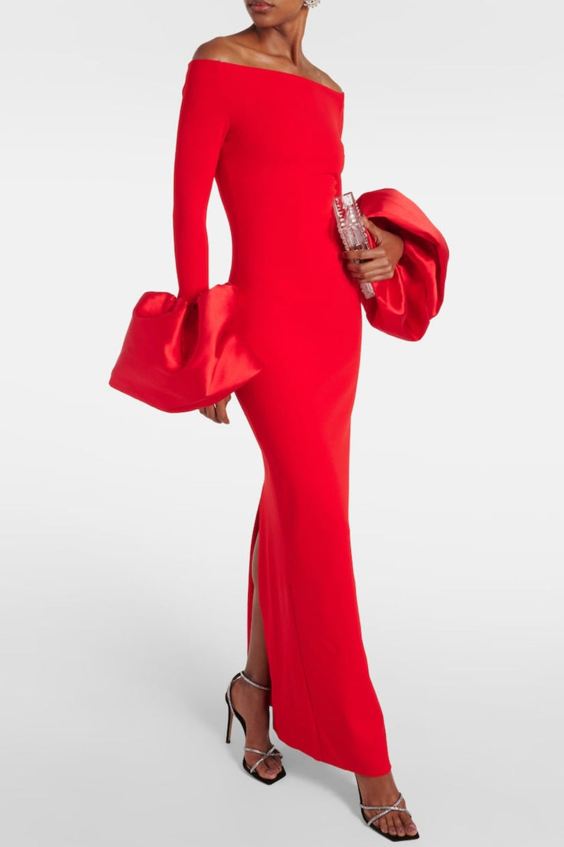 Olindan Off Shoulder Maxi Dress in Red