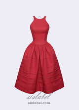 Berry Bell-Shaped mini Dress in red