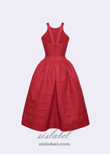 Berry Bell-Shaped mini Dress in red