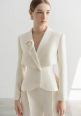 AURORA FLOWER DETAIL JACKET IN WHITE