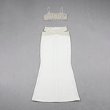 EMBELLISHED PERSPECTIVE TWO PIECE SET IN WHITE