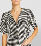 LAYERED HOUNDSTOOTH TWEED MINI DRESS