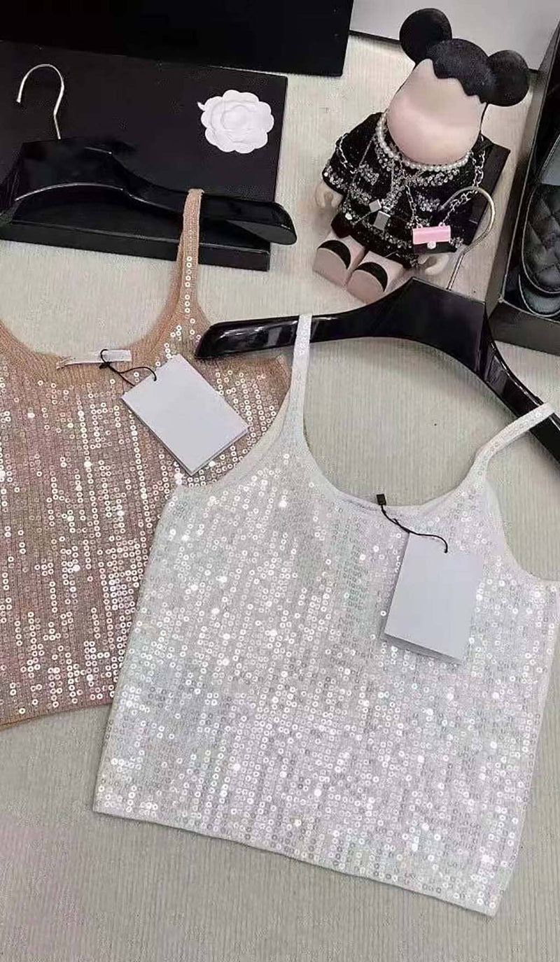 SEQUIN EMBROIDERED TANK TOP