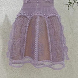 SLEEVELESS LACE A-LINE MINI DRESS IN LILAC