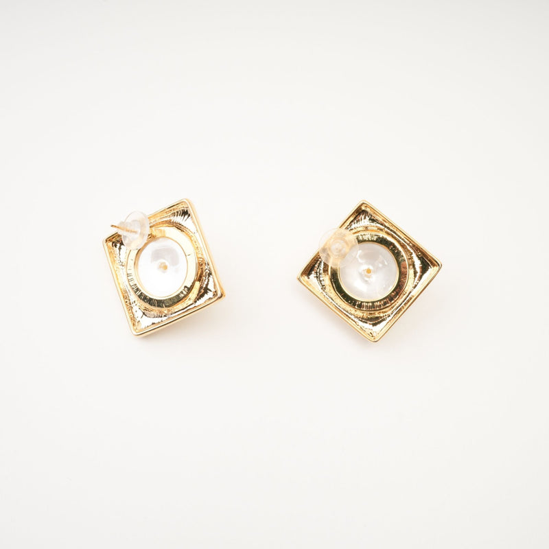 Juana faux-pearl square earrings