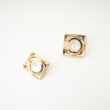 Juana faux-pearl square earrings