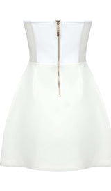 STRAPLESS HEART BUSTIER MINI DRESS IN WHITE