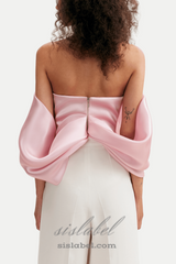 Samira Bow Cross Off Shoulder Satin Top