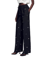 PANTALON OVERSIZE EN TAFFETAS EMBELLI 