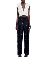 OVERSIZED EMBELLISHED TAFFETA PANTS