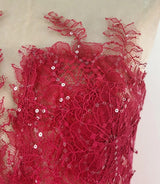 Red Beaded Lace Dress