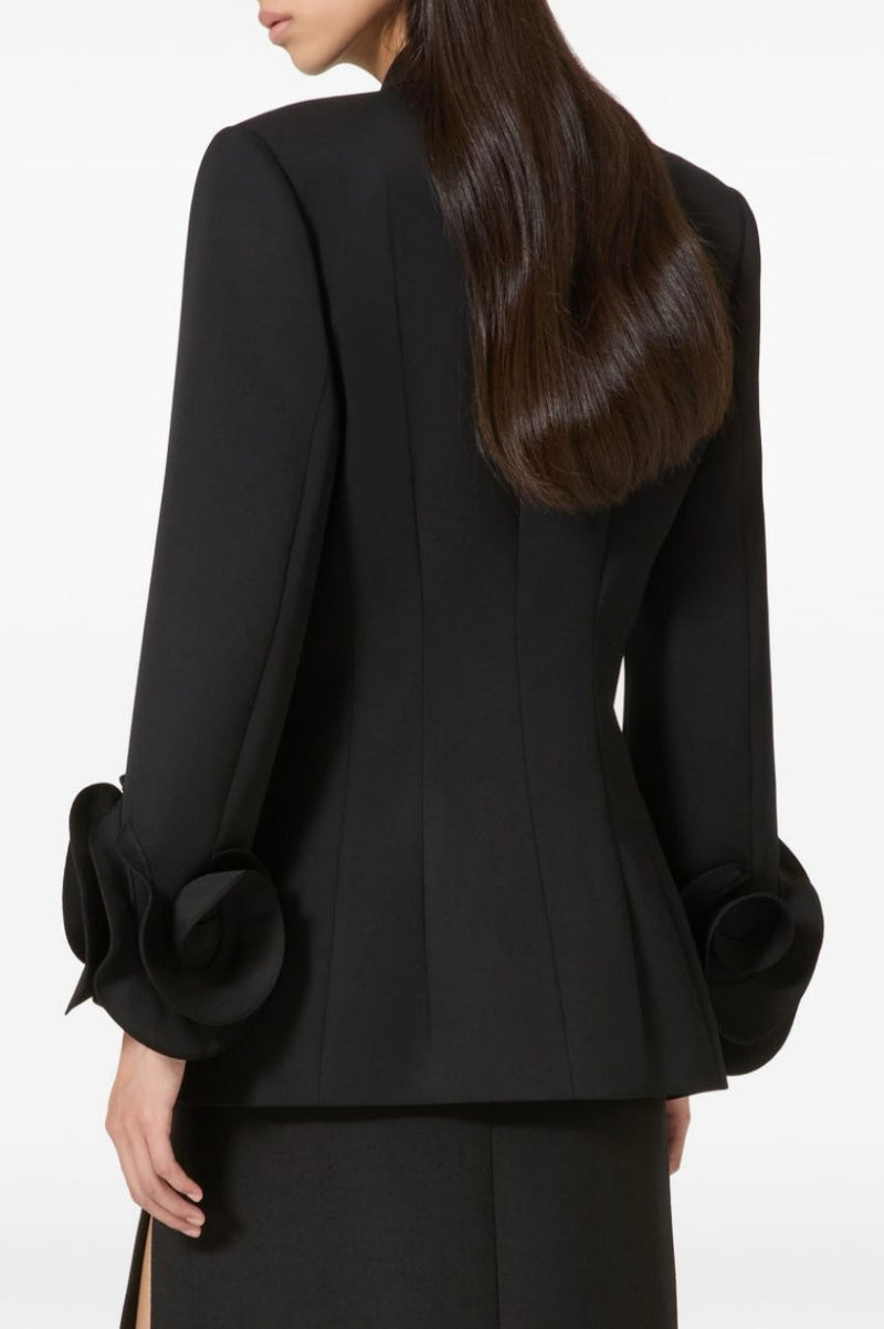 Sophia Rose Appliqué Blazer in Black