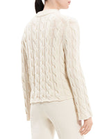 WOOL & CASHMERE CABLE KNIT MOCK NECK SWEATER