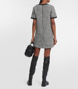 HOUNDSTOOTH TWEED MINI DRESS