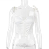 FISHBONE TOPS IN WHITE