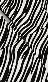 ZEBRA LINEN FEEL HALTER MIDI DRESS