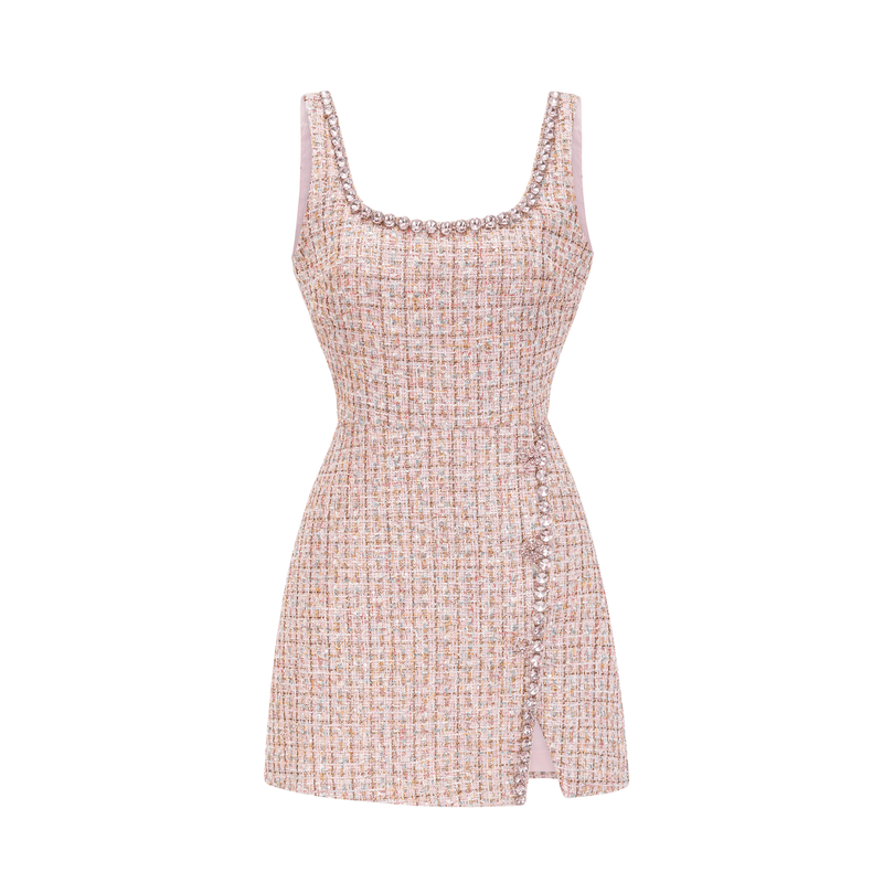 Aoife tweed crystal mini dress